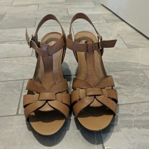 Tan wedge sandal